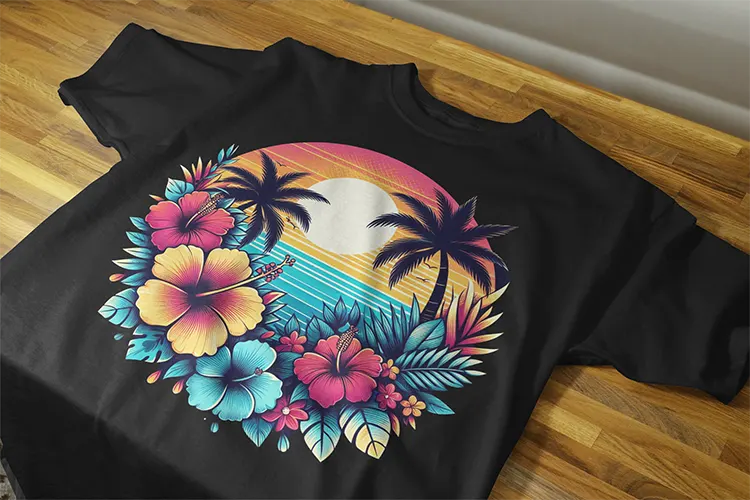 Tropical Sunset Bliss T-Shirt Design