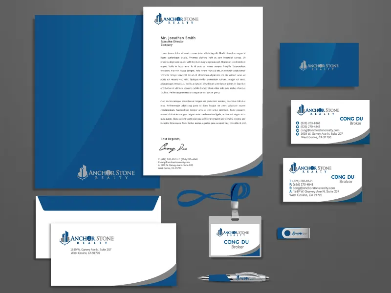 Anchor Stone Realty Stationery Design